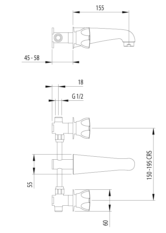 AW383 Смеситель для ванны Awa Methven - Вид №1