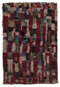 AFOLKI Прямоугольный коврик в стиле пэчворк с длинным ворсом из шерсти Boucherouite Taa1128be