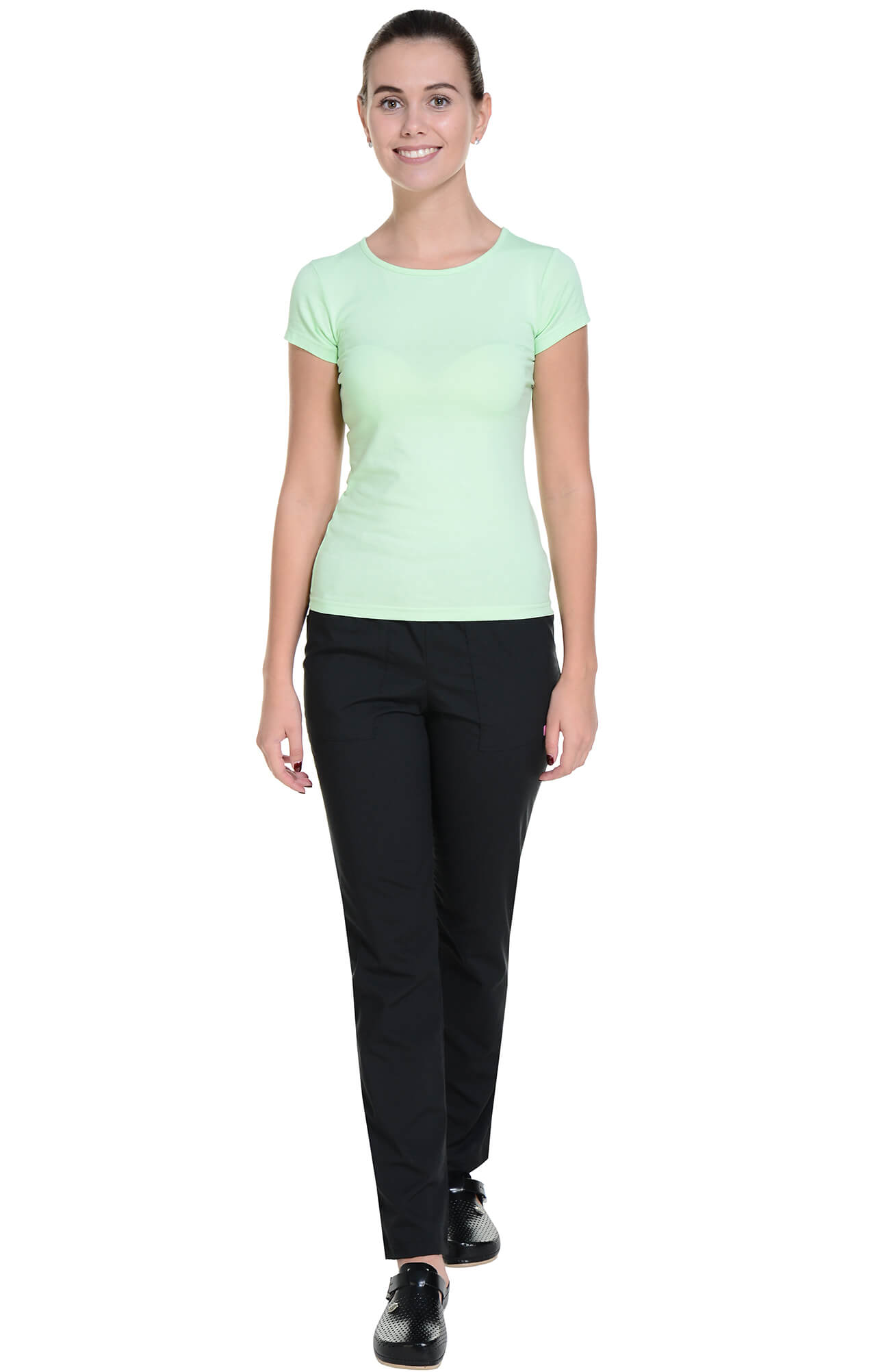 62131 Футболка женская фисташковая LUXE  Одежда для официантов  размер S  - Вид №4