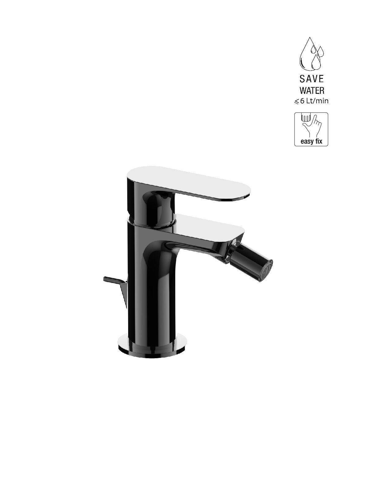 Однорычажный смеситель для биде с ограничителем расхода Rubinetterie Frattini Lea ARCH-00120499 - Вид №8