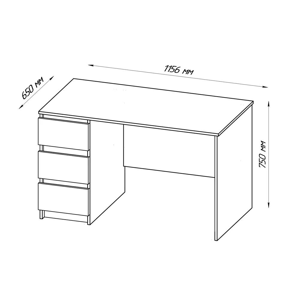 Письменный стол Santreyd Праксис с тремя ящиками - компактное решение для современного интерьера 89393054 STLM-1438199 - Вид №4