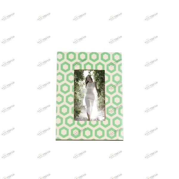 Фоторамка 19х24 см с геометрическим узором UNICO  255371 Белый;зеленый 