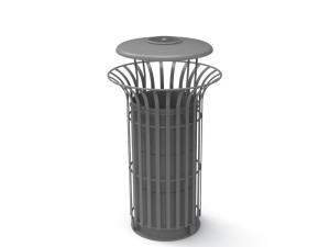 Оцинкованная стальная корзина для мусора с пепельницей