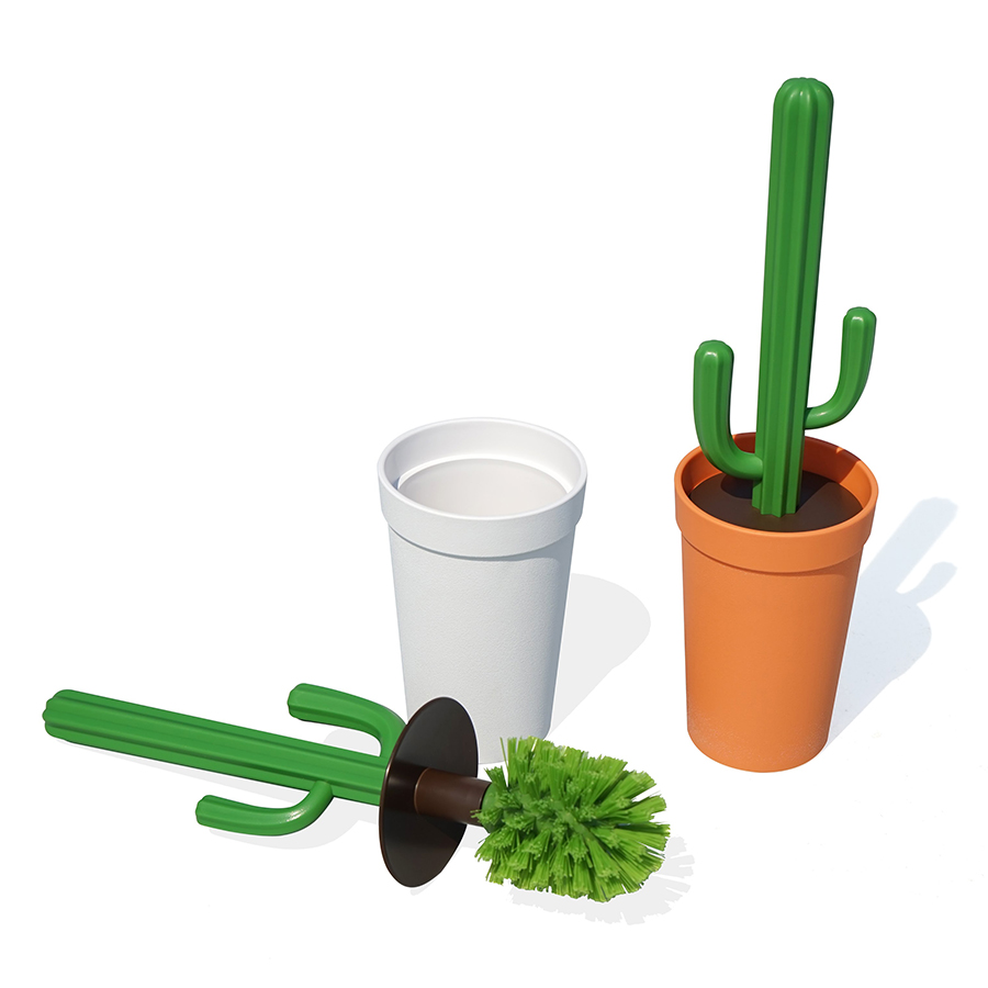 Ершик для туалета cactrash, оранжевый с зеленым QUALY  253540 Оранжевый  - Вид №1