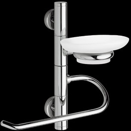 MS446 Стойка подвесная с мыльницей и держателем для полотенец bagno&associati Complementi