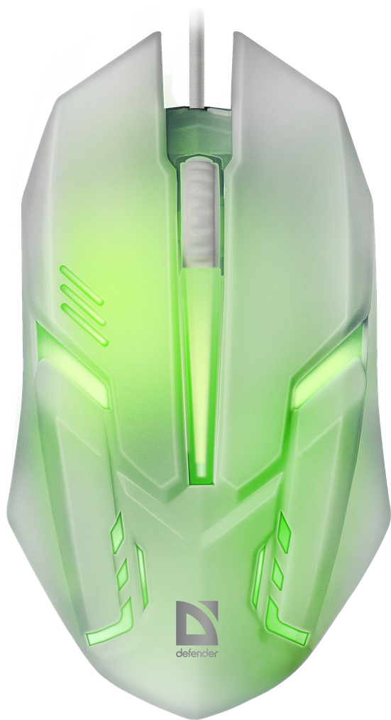 52561 проводная оптическая мышь сyber mb-560l 7цветов,3кнопки,1200dpi,белый Defender Santreyd  - Вид №2