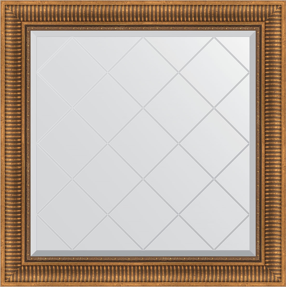 BY 4326 Зеркало с гравировкой в багетной раме - бронзовый акведук 93 mm EVOFORM Exclusive-G