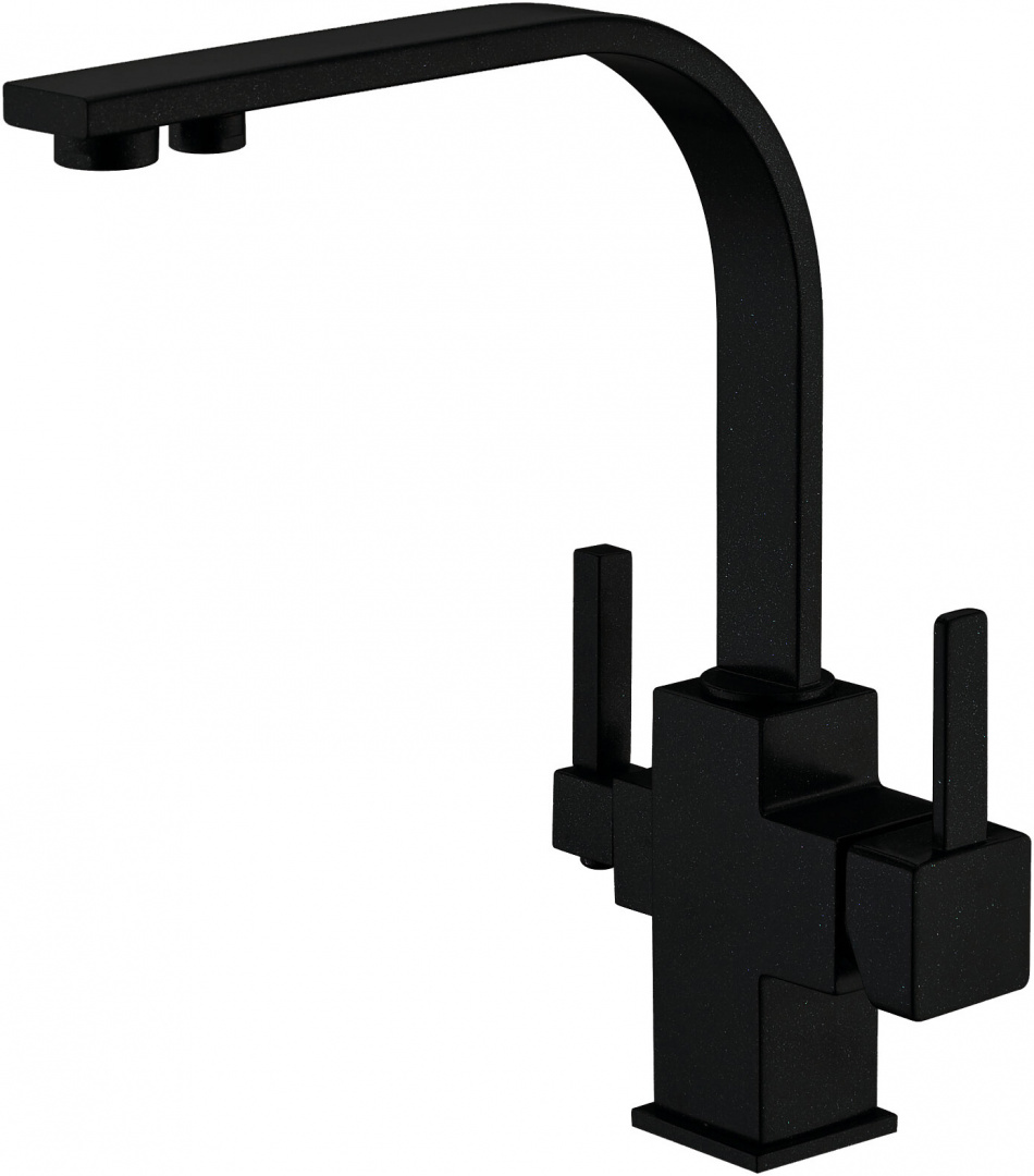 Смеситель ZorG Sanitary ZR 332 YF BLACK для кухонной мойки, черный