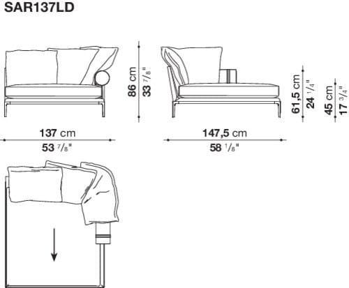 Угловой диван из ткани B&B Italia Атолл ARCH-00091854 - Вид №41