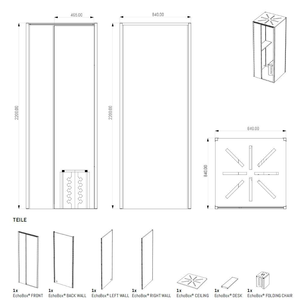 Одноместный акустическая офисная кабина ECHOJAZZ ECHO BOX ® ARCH-00127734 - Вид №7