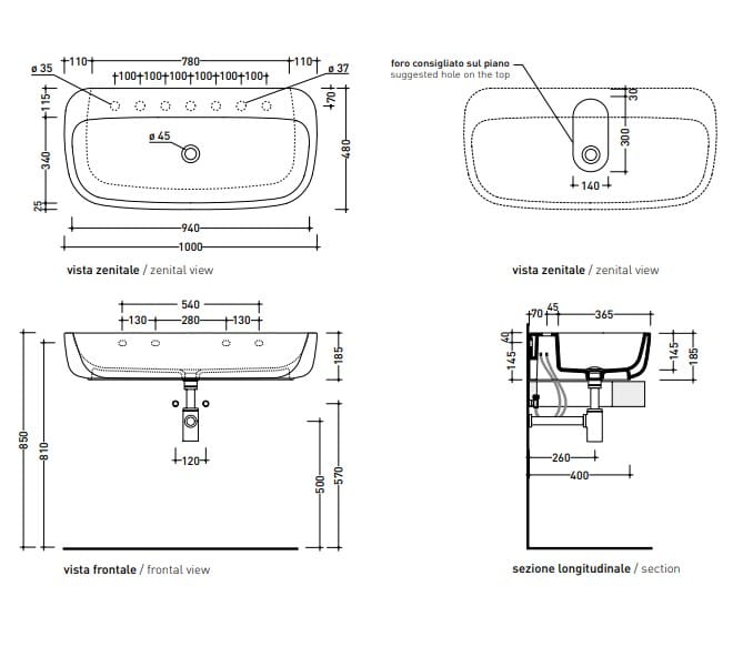 Керамическая столешница Ceramica Flaminia Mono' ARCH-00146860 - Вид №2