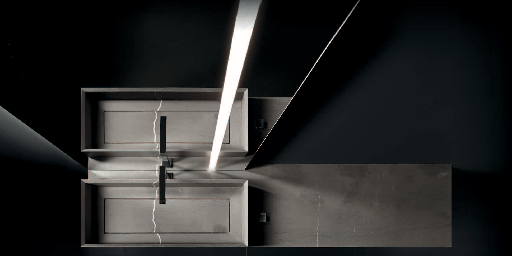 Комбинация ванной комнаты P105 в отделке HEIGHT 90 Marmo Medea MILLDUE PURO PURO105 - Вид №3