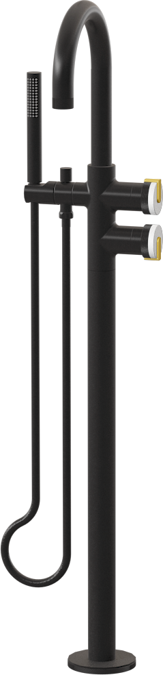 E-11554-R1WT-L1BB-BK Смеситель напольный отдельностоящий (внешняя часть) GRAFF MOD+