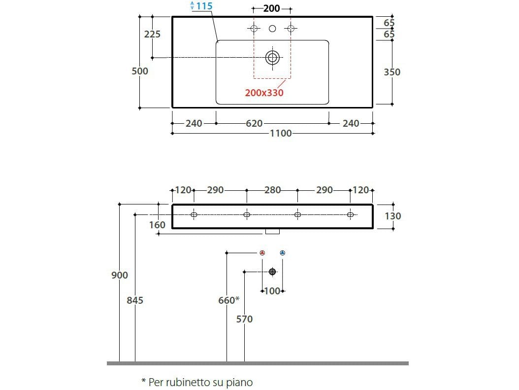 Одинарная керамическая раковина с переливом Ceramica Globo классика ARCH-00147272 - Вид №1