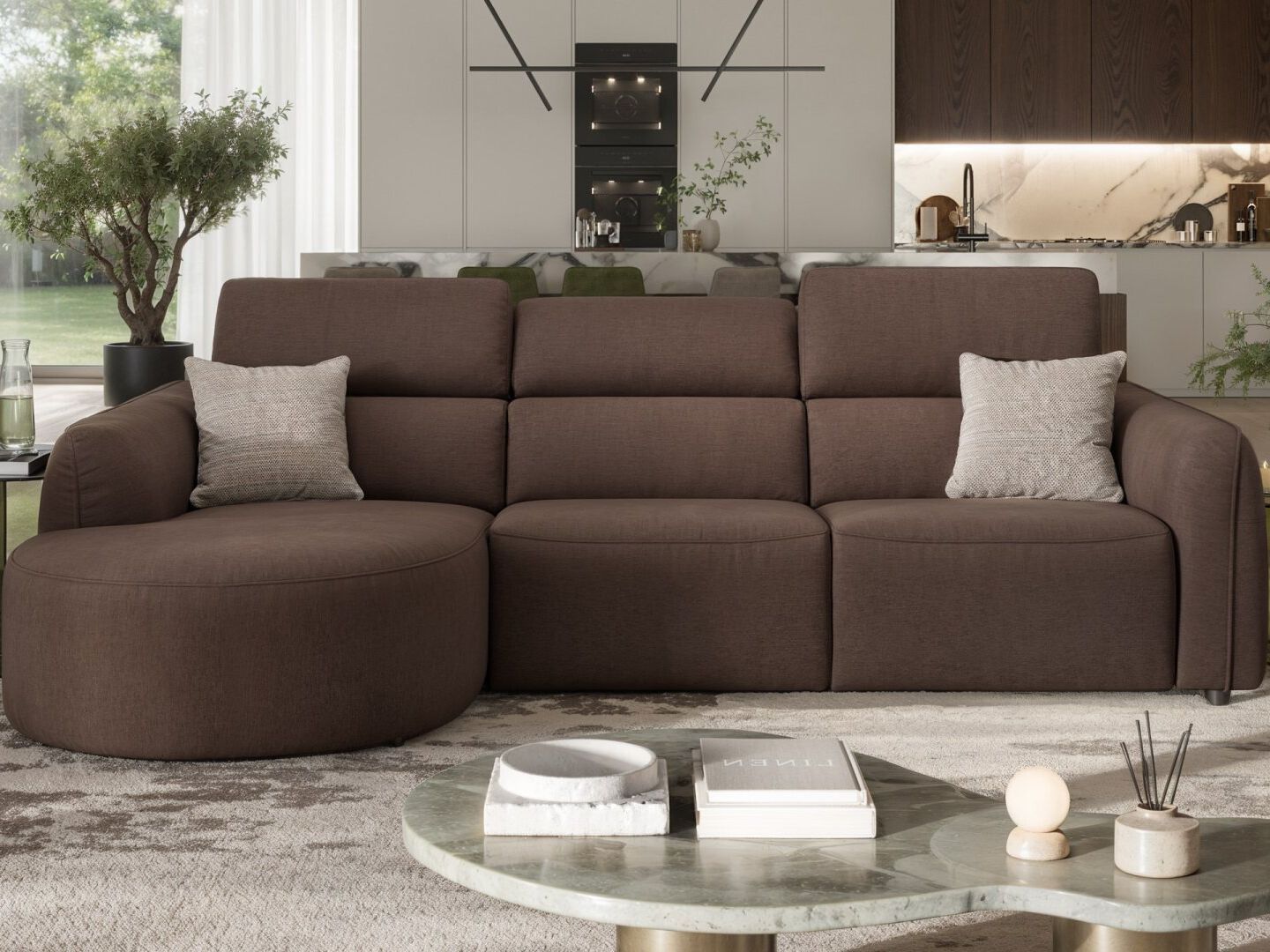 Тканевый диван с полуостровом Sofanella Милаццо ARCH-00085180 - Вид №3