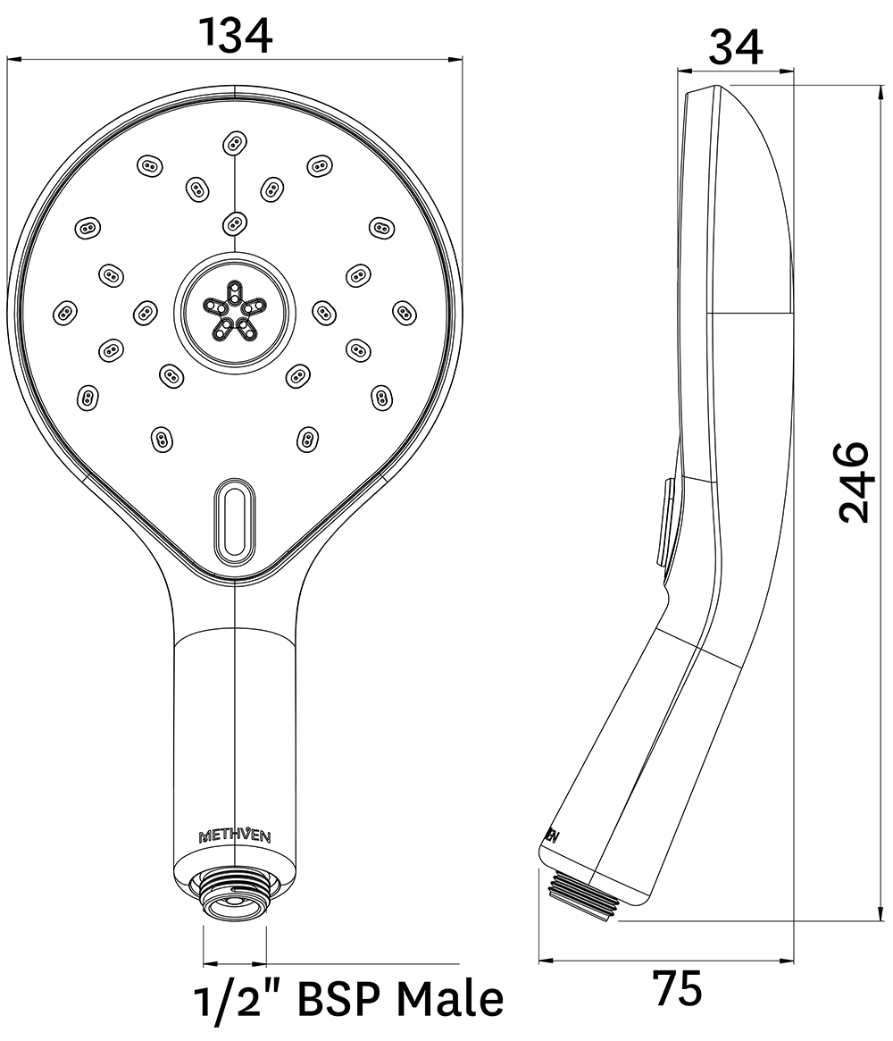 KHHSCPGR Трубка Satinjet Koha MKII Methven Графит  - Вид №1