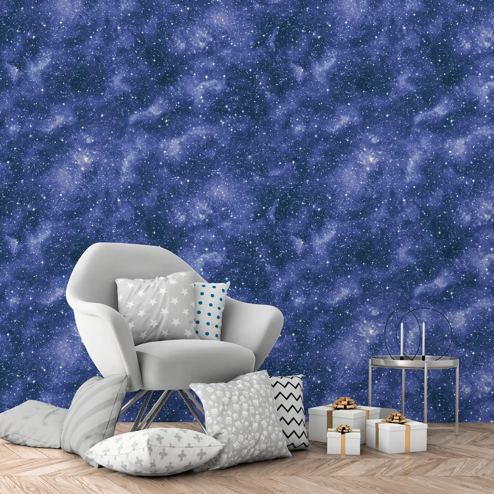 ELYSIUM Космос - флизелиновые обои глубокого синего цвета 89346615 STLM-0823746 - Вид №3