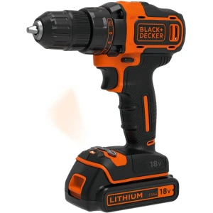 Дрель-шуруповерт аккумуляторная Black&Decker BDCDD186KB, 18 В Li-ion 2x1.5 Ач
