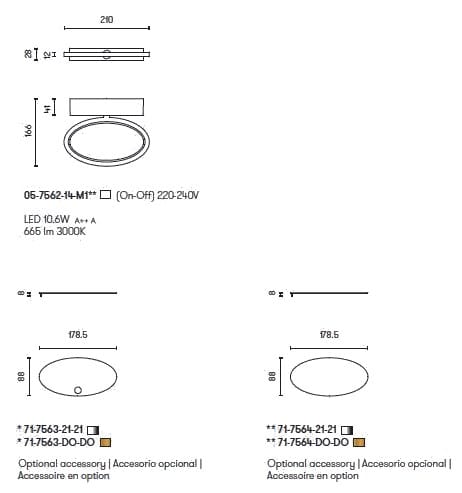Регулируемый светодиодный настенный светильник LedsC4 Ely ARCH-00075077 - Вид №7