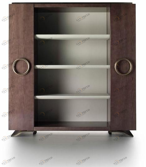 HUGUES CHEVALIER Книжный шкаф из лакированного дуба Haussmann Lid 1536