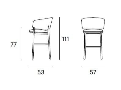 Высокий кожаный стул с подлокотниками Blasco&Vila RC Metal ARCH-00101523 - Вид №9