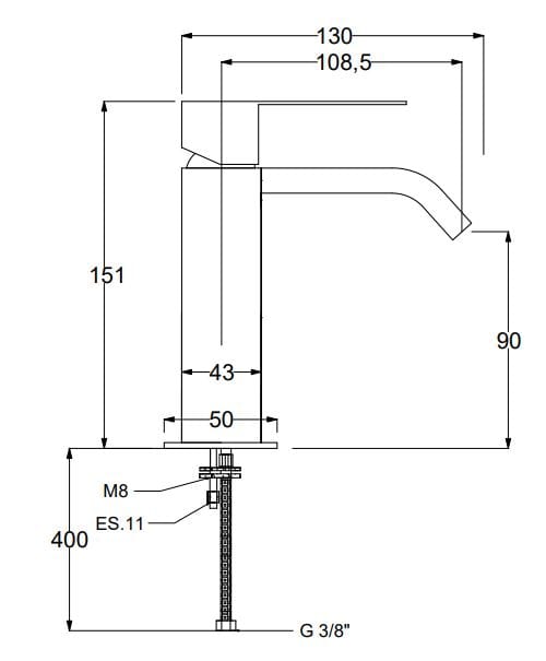Смеситель для раковины из хромированной латуни с автоматическим сливом QD Magistro Lab Swanky ARCH-00000306 - Вид №2