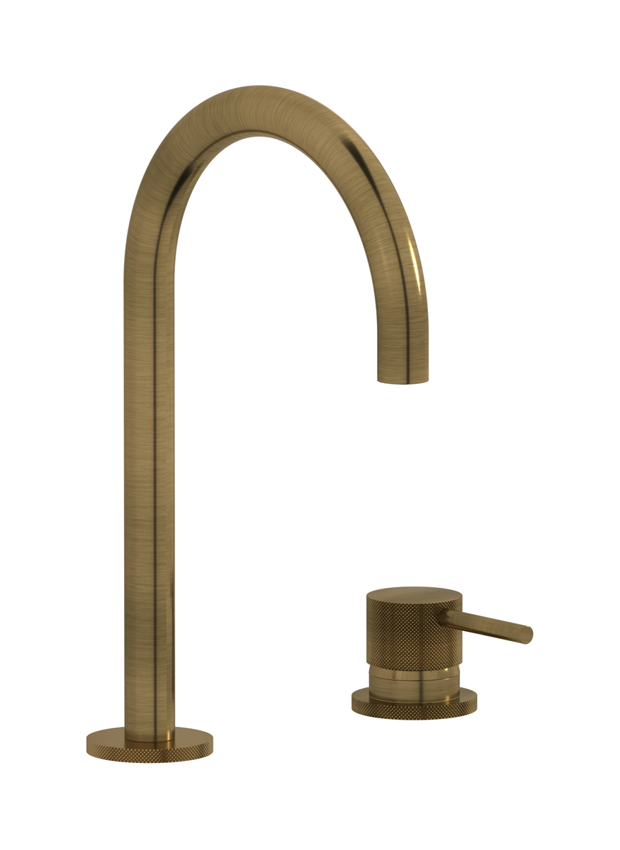 Смеситель для раковины на 2 отверстия. WE ARE IB id394mb Modern Bronze Industria