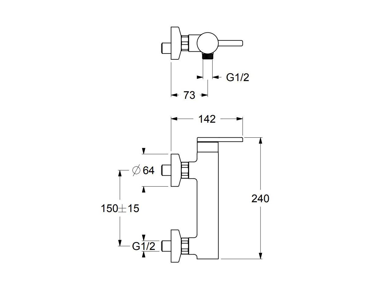 Однорычажный смеситель для душа GUGLIELMI RUBINETTERIE QR ARCH-00043263 - Вид №2