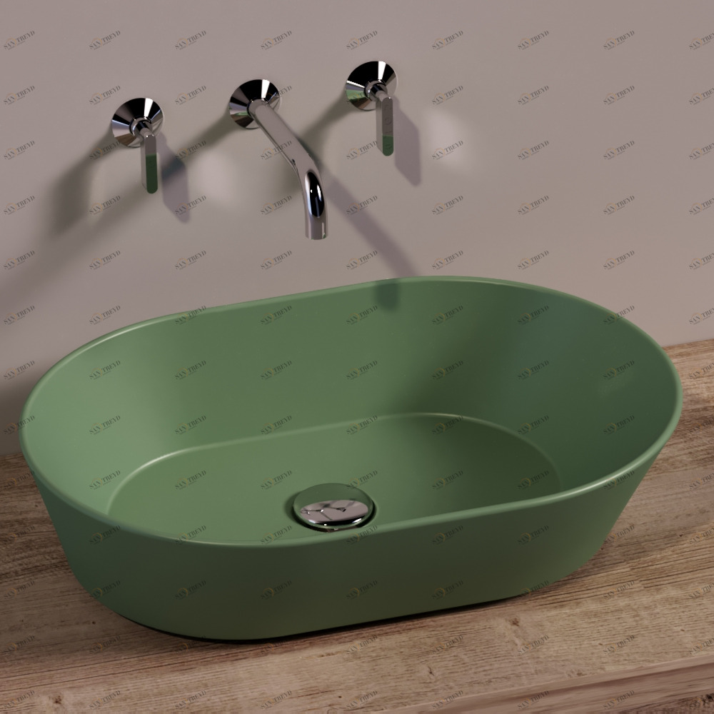 WA02MIRTOMATT Накладная раковина на столешницу  овальная Simas 