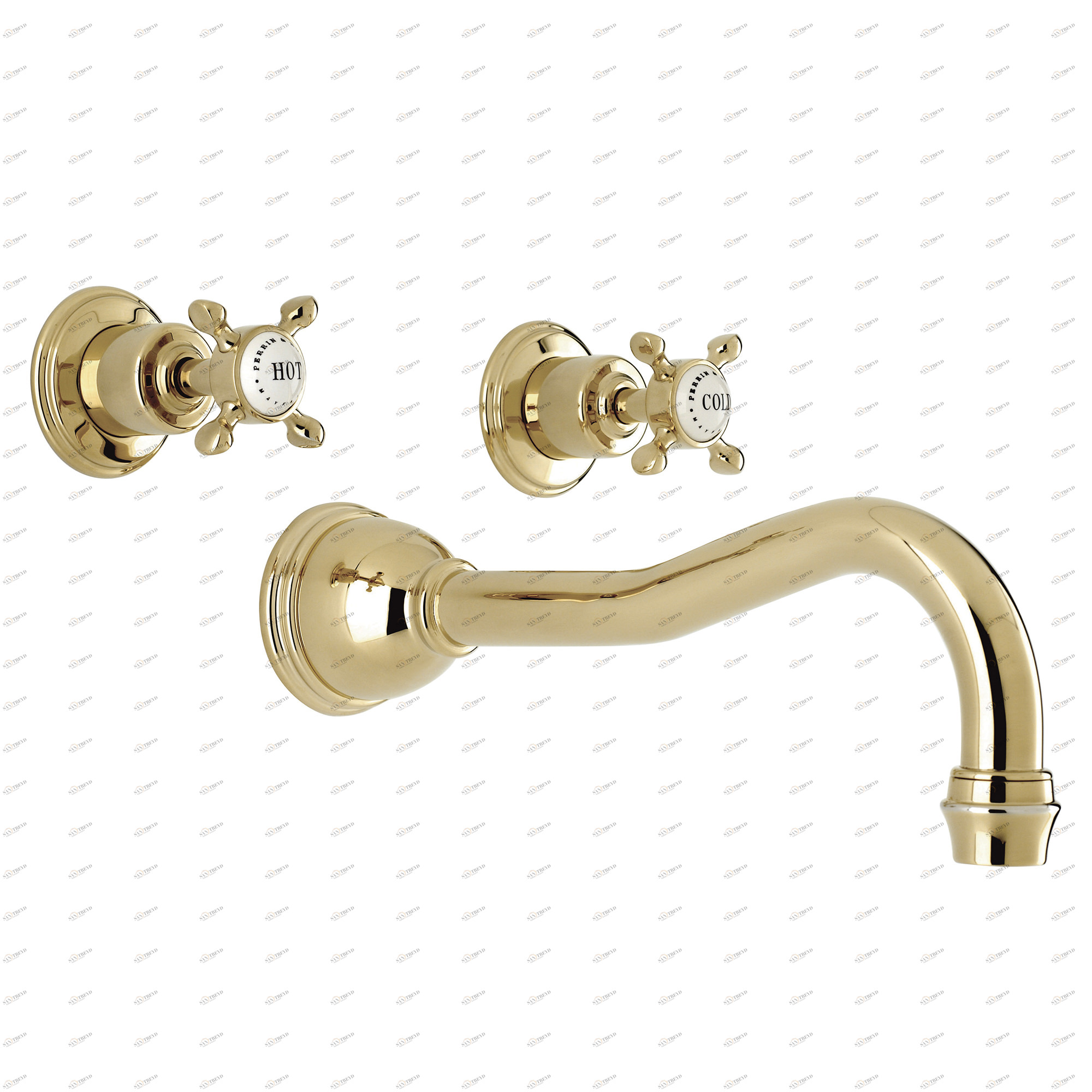 Traditional bathrooms Смеситель для умывальника CROSSHEAD на 3 отверстия Pr3791/ag 