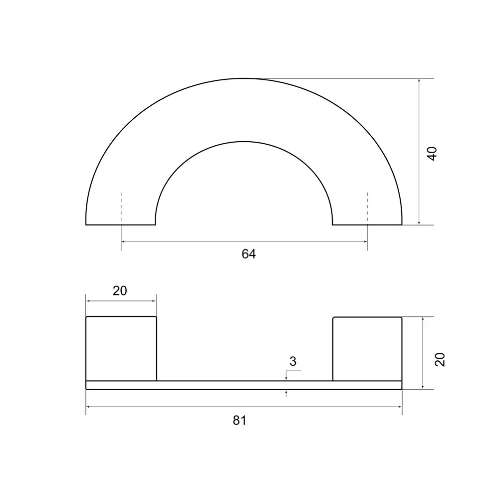 86899253 Ручка-скоба мебельная ЦАМ 64 мм цвет матовый хром STLM-1008663 PALLADIUM  - Вид №2