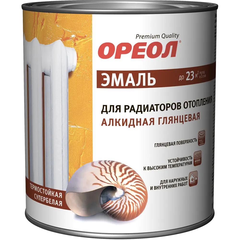 Эмаль алкидная для радиаторов отопления Ореол глянцевая 3 кг STLM-2064161 - Вид №1