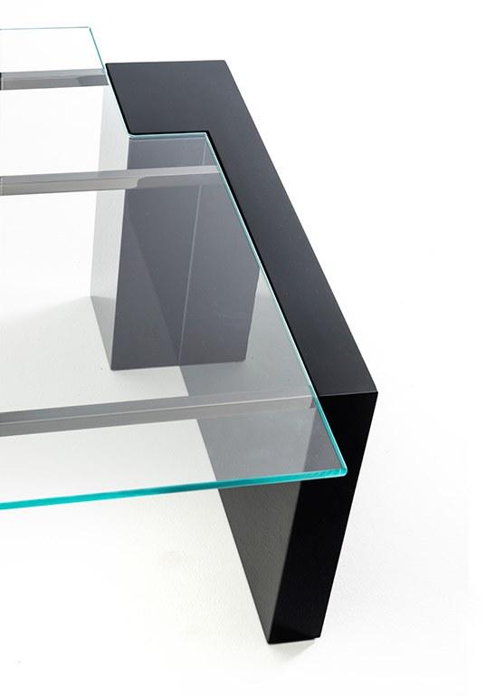 OAK Низкий журнальный столик из дерева и стекла Milano collection Sc5046-pv - Вид №3