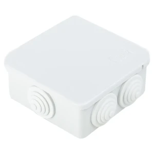 Распределительная коробка открытая Экопласт 100х100х55 мм 6 вводов IP55 цвет серый