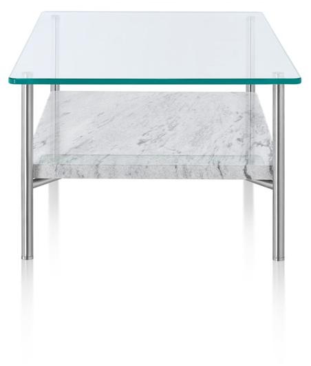 Herman Miller Прямоугольный журнальный столик из стекла и металла с полкой Layer sun-id-1455957 - Вид №2