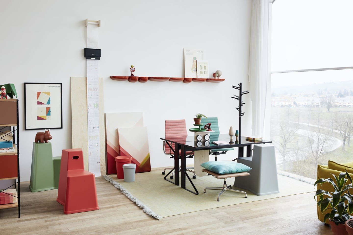 Кожаный поворотный операционный офисный стул с подлокотниками VITRA Eames Aluminium Group ARCH-00077414 - Вид №8