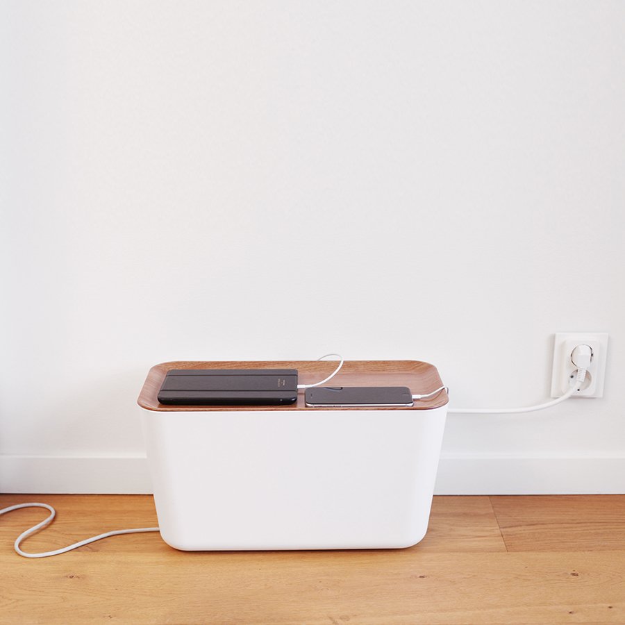 Органайзер бело-коричневый для проводов большой Cablebox BOSIGN  00-3872104 Белый  - Вид №4