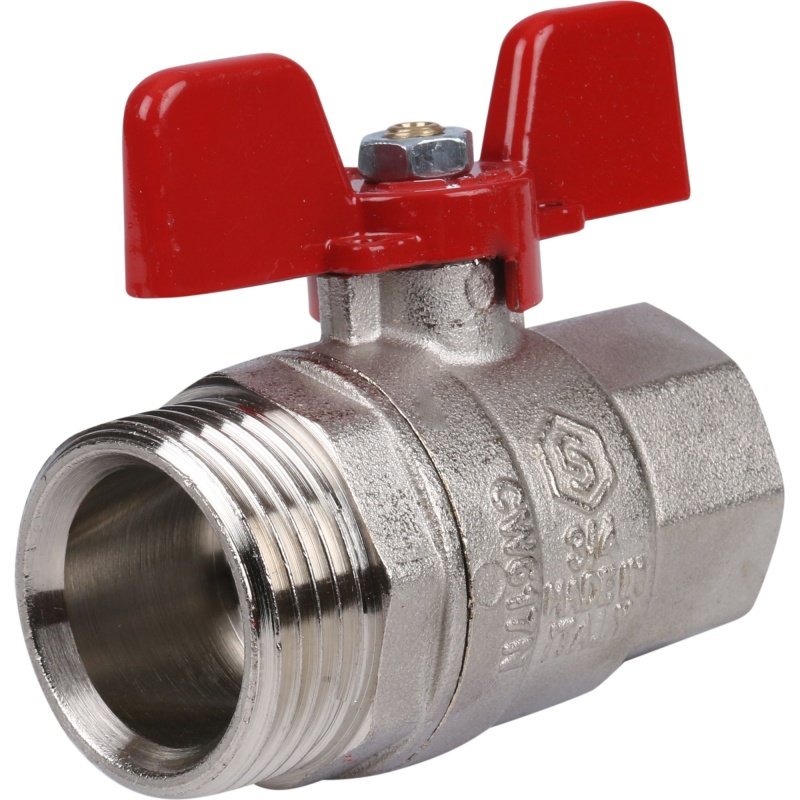 Кран шаровый STOUT ВН 3/4" с американкой бабочка красная SVB1007000020 - Вид №2