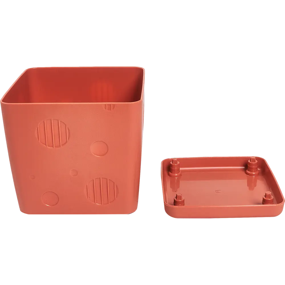 Горшок цветочный Engreen Microcosm 10.3x10.3x10.4 см v0.8 л пластик коричневый INGREEN STLM-2016855 - Вид №1