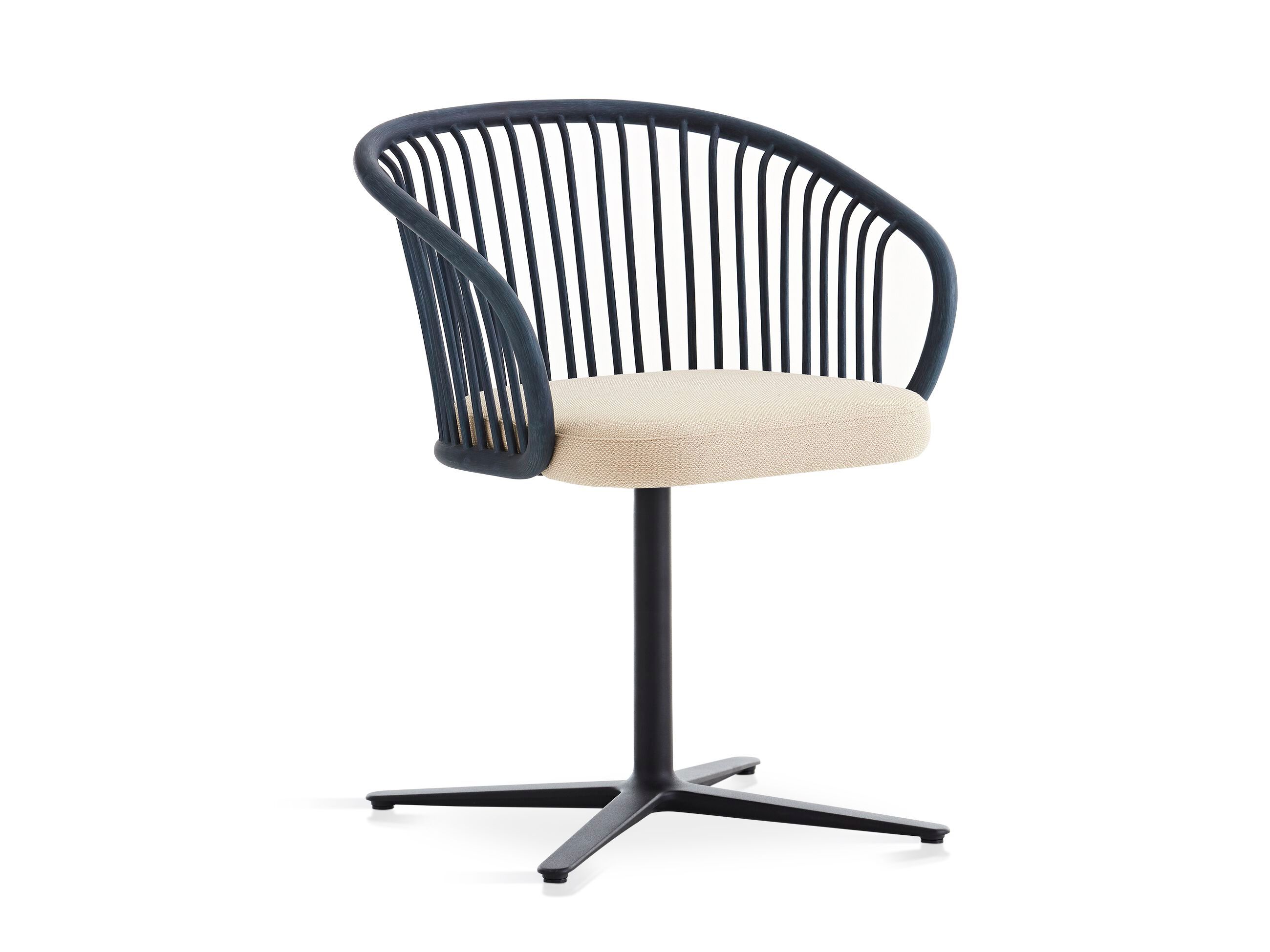 4-спицевое вращающееся кресло из ротанга со встроенной подушкой из ткани EXPORMIM HUMA ARCH-00125954