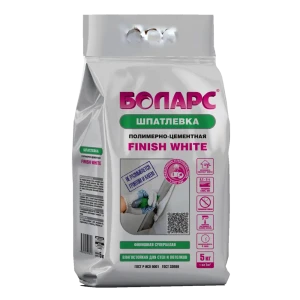 Финишная шпатлевка для влажных помещений Боларс Finish White полимерная 5 кг
