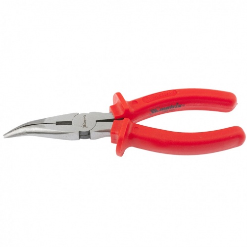 Длинногубцы изогнутые Econom 160мм шлифованные пластмассовые рукоятки MATRIX 12539 - Вид №2