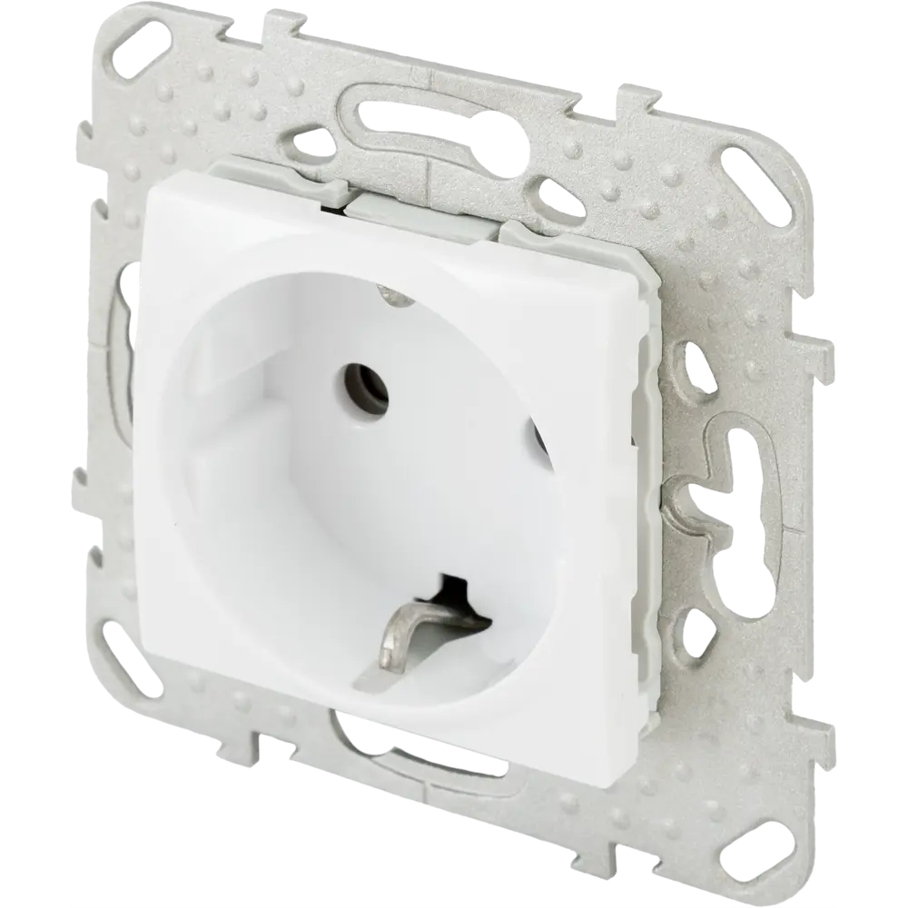 Розетка встраиваемая Systeme Electric Unica с заземлением, цвет белый STLM-2020410 - Вид №2