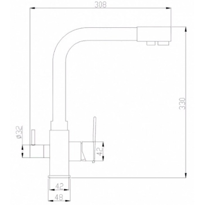 Steel Hammer SH 805 CR Смеситель для кухни Zorg 330 x 308  - Вид №2
