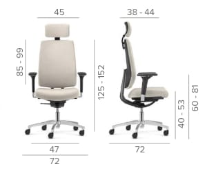 Офисное кресло с регулируемой высотой и высокой спинкой Dauphin Indeed Automatic ARCH-00150253 - Вид №5