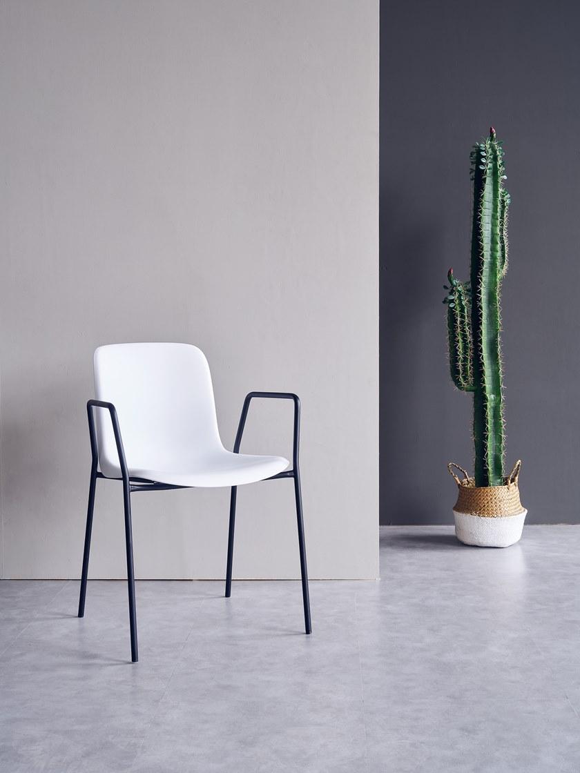 Grado Design Стул из полипропилена с подлокотниками и стальной основой Every Eve-ch-02 - Вид №4