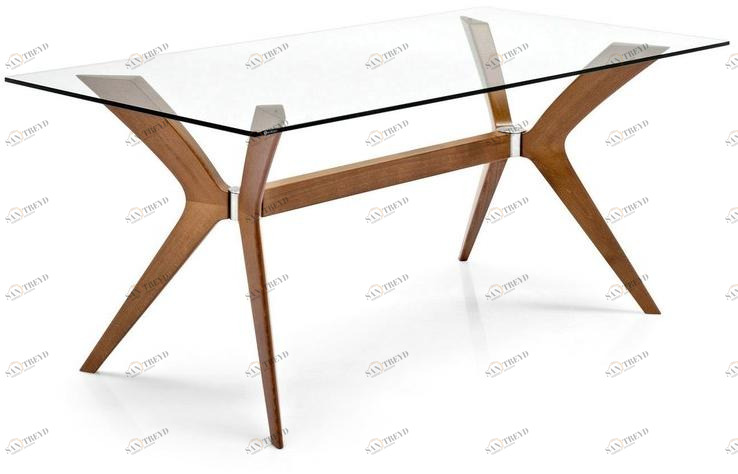 Calligaris Прямоугольный стол из дерева и стекла  Cs/18-rc 180 g 