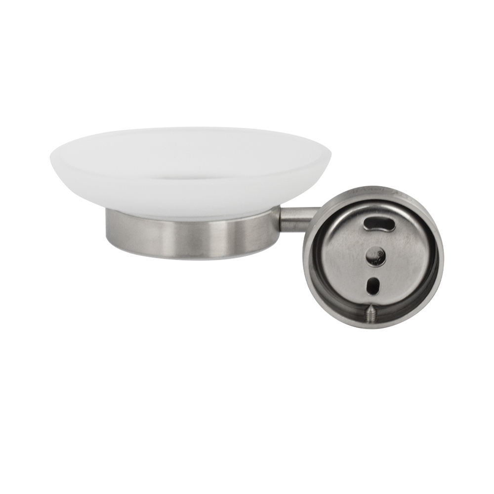 GFmark - Мыльница стеклянная с креплением к стене, из нержавеющей стали, код: 80004  - Вид №6