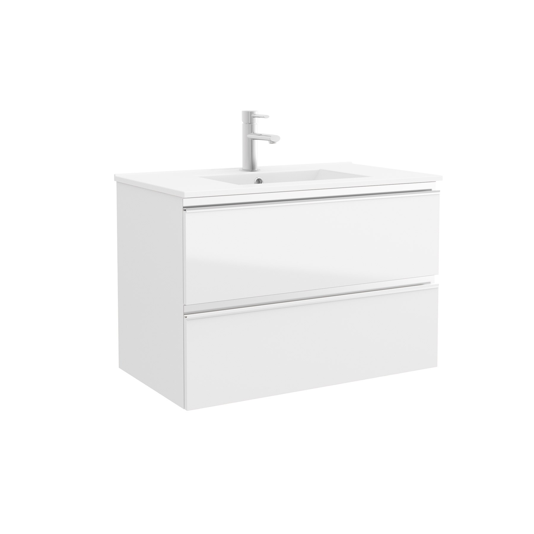 22634 SALGAR Мебель для умывальника SPIRIT 800 2 металлических ящика GLOSS WHITE 797 x 540 x 450 мм Глянцевый белый - Вид №1