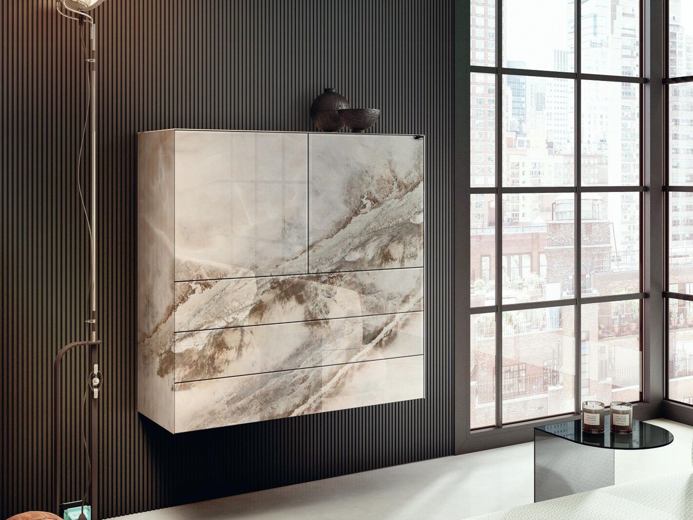 Стеклянный подвесной шкаф Lago ARCH-00153063 - Вид №1